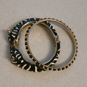 Bracelet Set - Black Panther Bracelet & Black/Gold Simple Bracelet